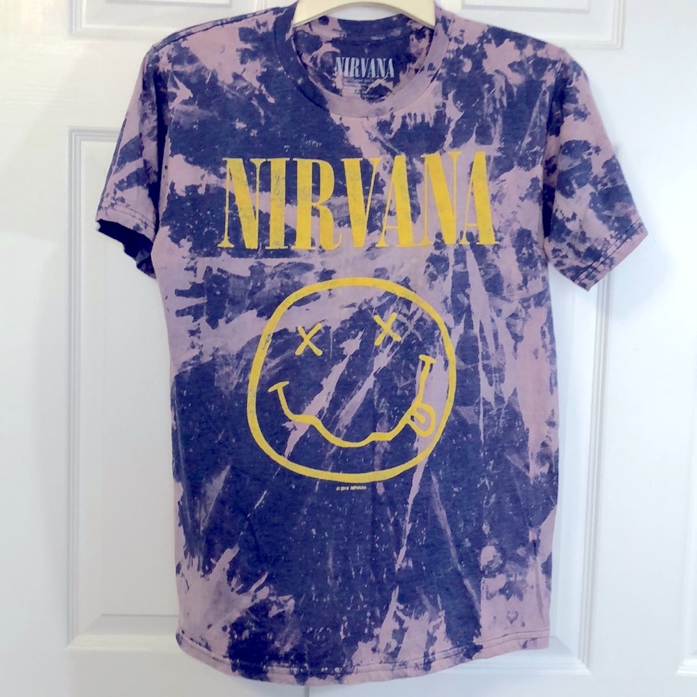 Nirvana Blue/Pink Custom Reverse Bleach Tie Dye - image 3